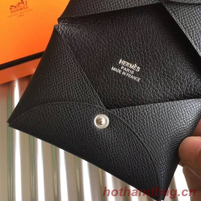 Hermes Bastia Epsom card case H0369 black