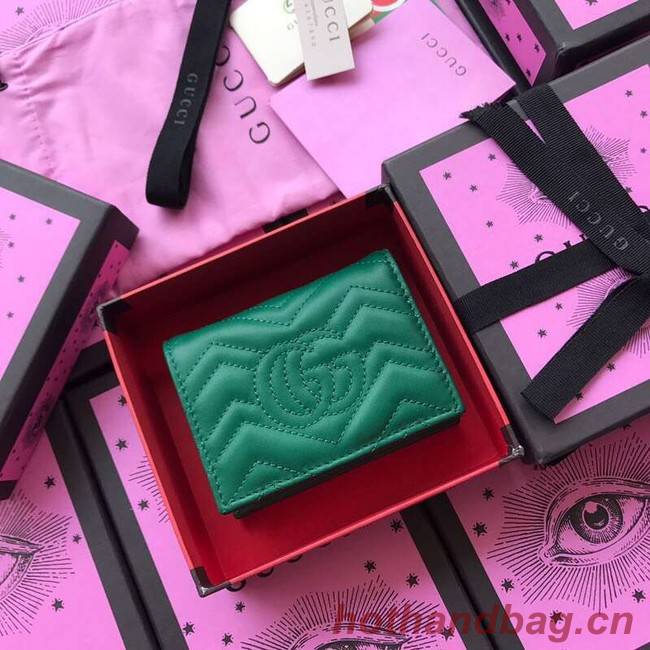 Gucci GG Marmont card case 466492 Green