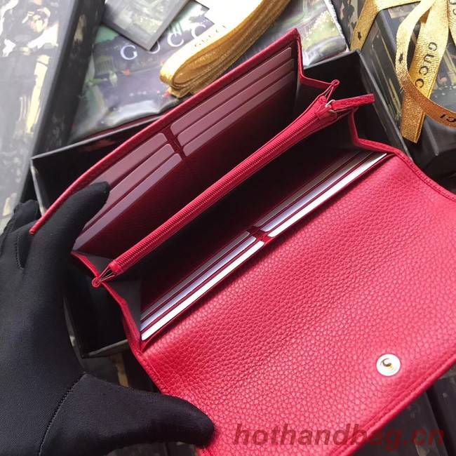 Gucci GG Marmont leather wallet 456116 red