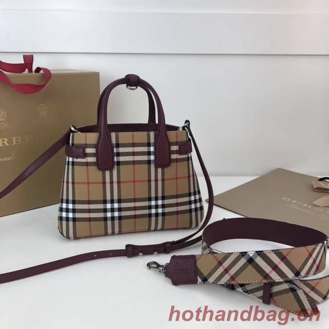 BURBERRY Baby Banner checked cross-body bag 10443 Burgundy