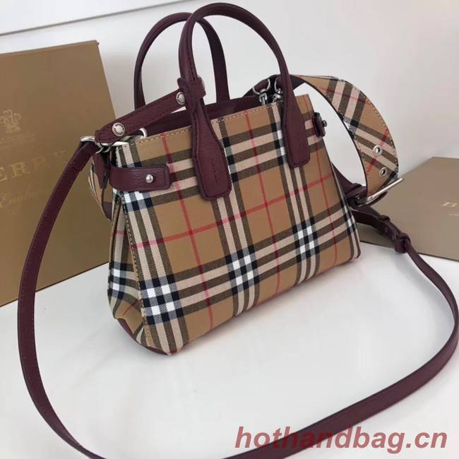 BURBERRY Baby Banner checked cross-body bag 10443 Burgundy