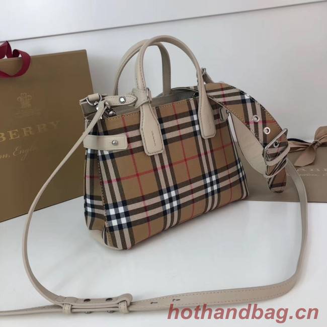 BURBERRY Baby Banner checked cross-body bag 10443 white