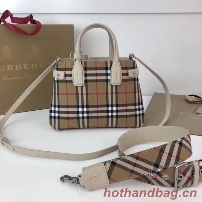 BURBERRY Baby Banner checked cross-body bag 10443 white