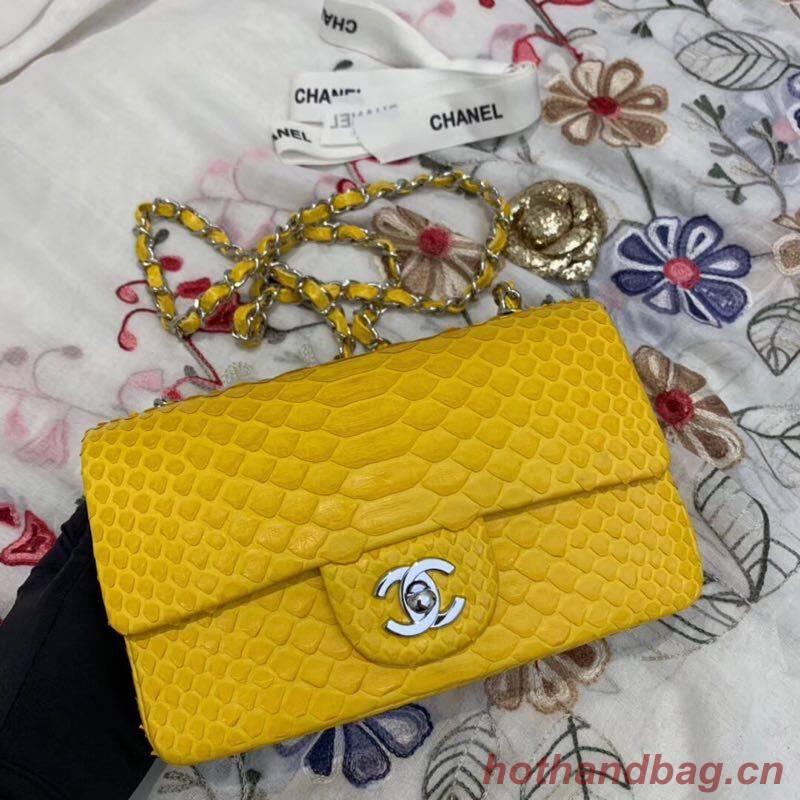 Chanel Mini Flap Bag Original Python & Gold-Tone Metal A69900 Yellow