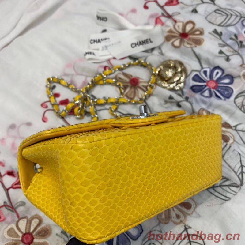 Chanel Mini Flap Bag Original Python & Gold-Tone Metal A69900 Yellow