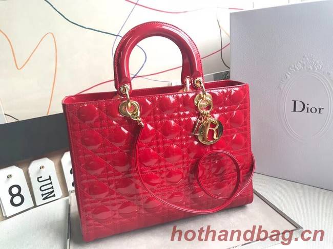 Dior GROTE LADY DIOR-TAS VAN LAMSLEER CAL44560 red