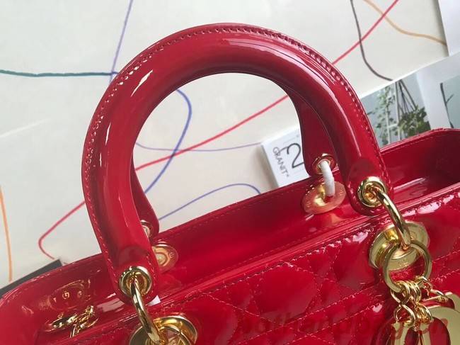 Dior GROTE LADY DIOR-TAS VAN LAMSLEER CAL44560 red