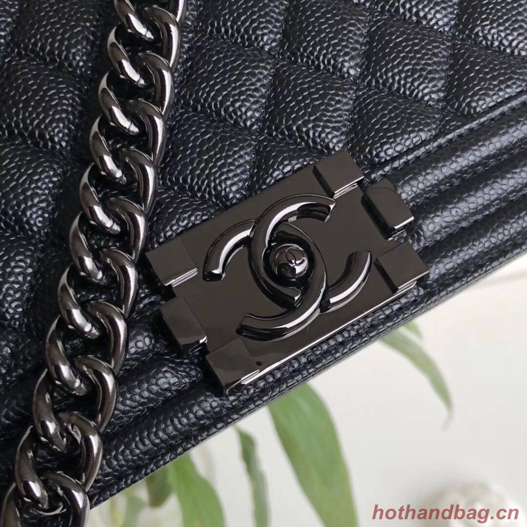 Chanel Leboy Original Calfskin leather Shoulder Bag A67086 black & gun-Tone Metal