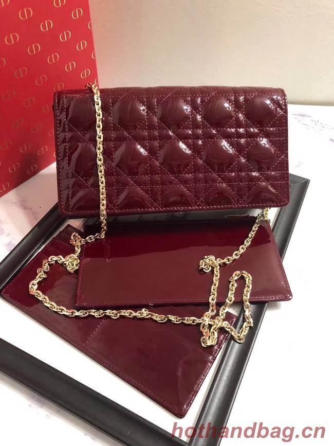 LADY DIOR CALFSKIN WALLET M9001 Bordeaux