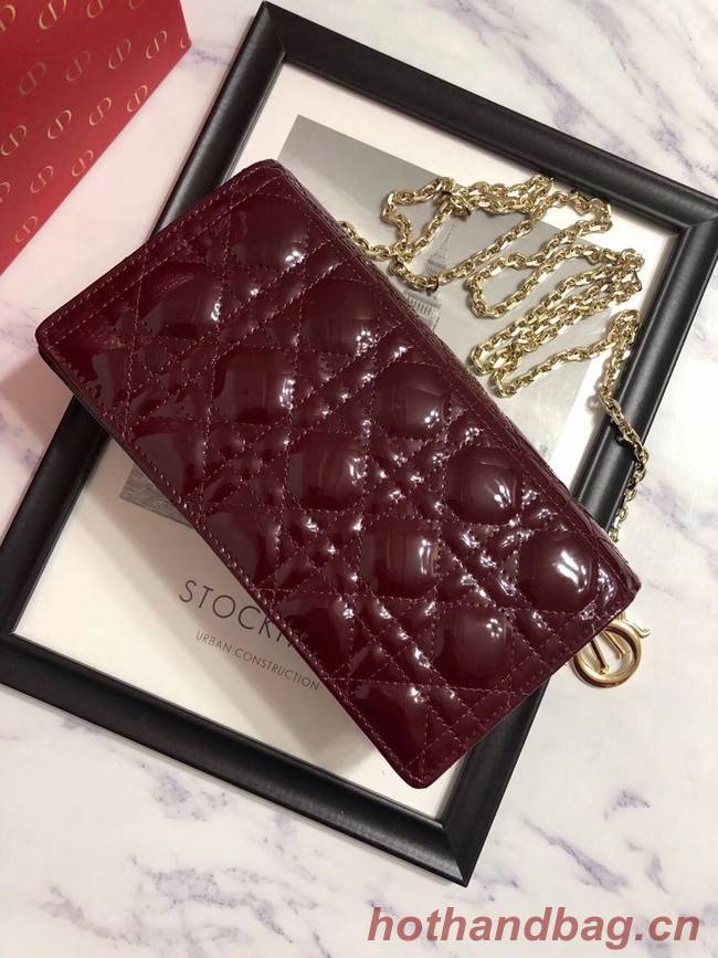 LADY DIOR CALFSKIN WALLET M9001 Bordeaux