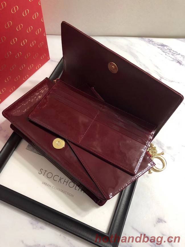 LADY DIOR CALFSKIN WALLET M9001 Bordeaux