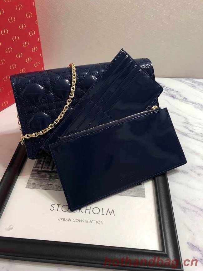 LADY DIOR CALFSKIN WALLET M9001 dark blue