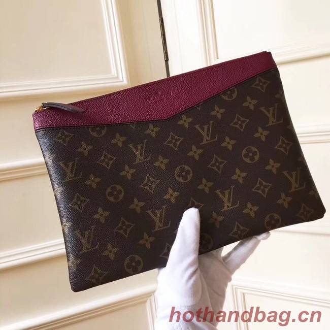 Louis vuitton original Monogram Canvas DAILY POUCH M62048 Bordeaux