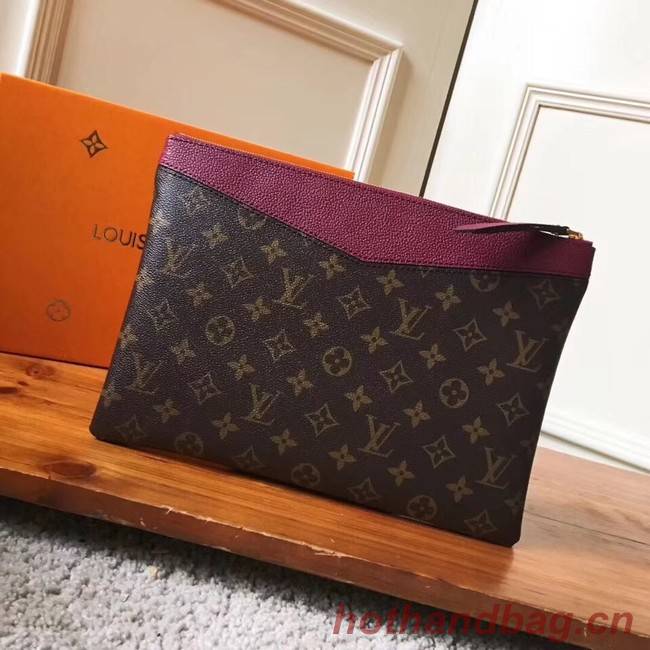 Louis vuitton original Monogram Canvas DAILY POUCH M62048 Bordeaux