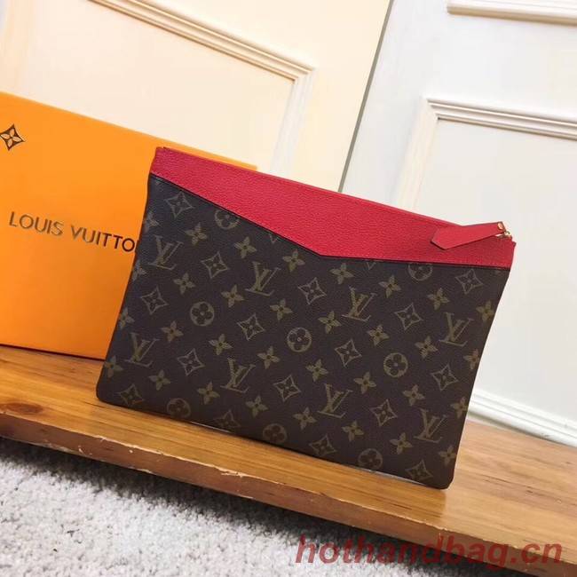 Louis vuitton original Monogram Canvas DAILY POUCH M62048 red