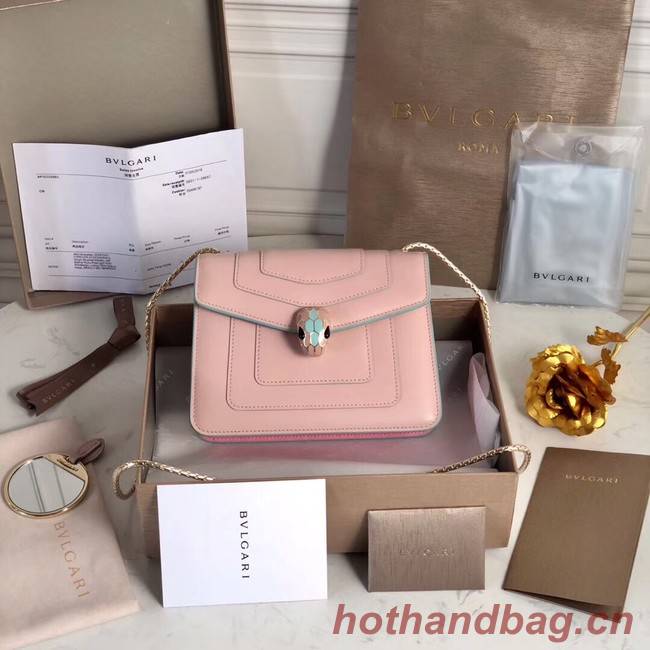 BVLGARI mini Shoulder Bag Calfskin Leather BG2283 pink