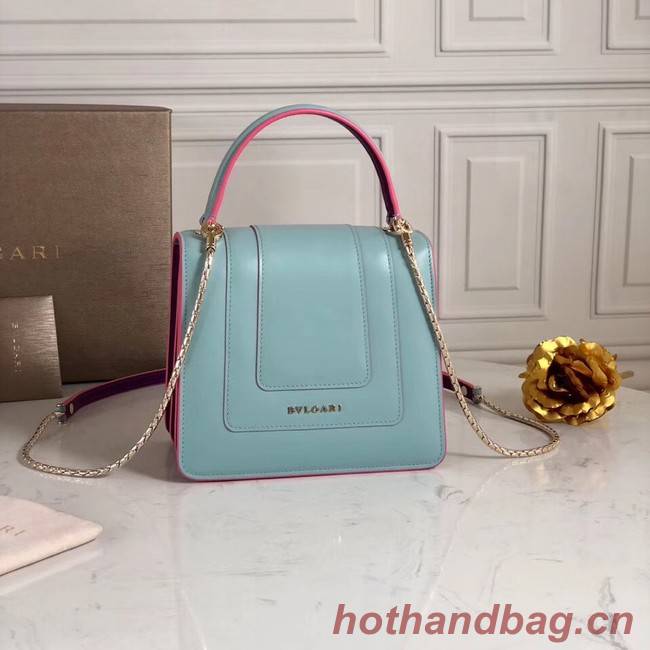 Bvlgari Serpenti Forever leather small crossbody bag 70736 light blue