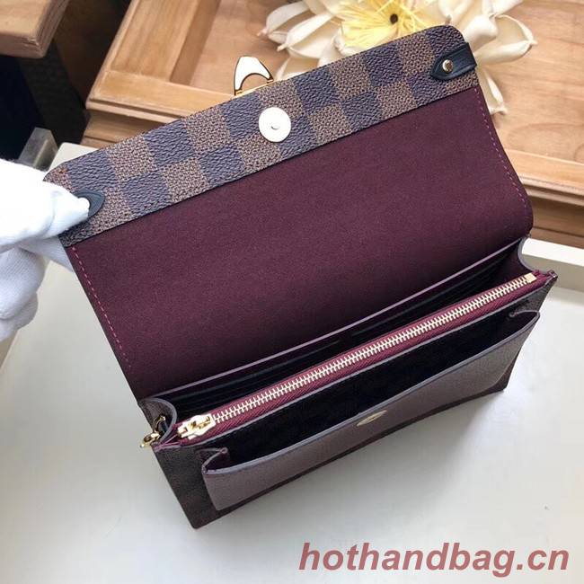 Louis Vuitton original VAVIN CHAIN WALLET N60237 Lie de Vin