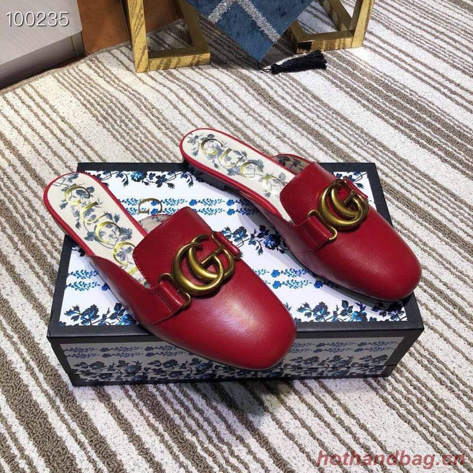 Gucci Princetown leather slipper GG1457BL-2