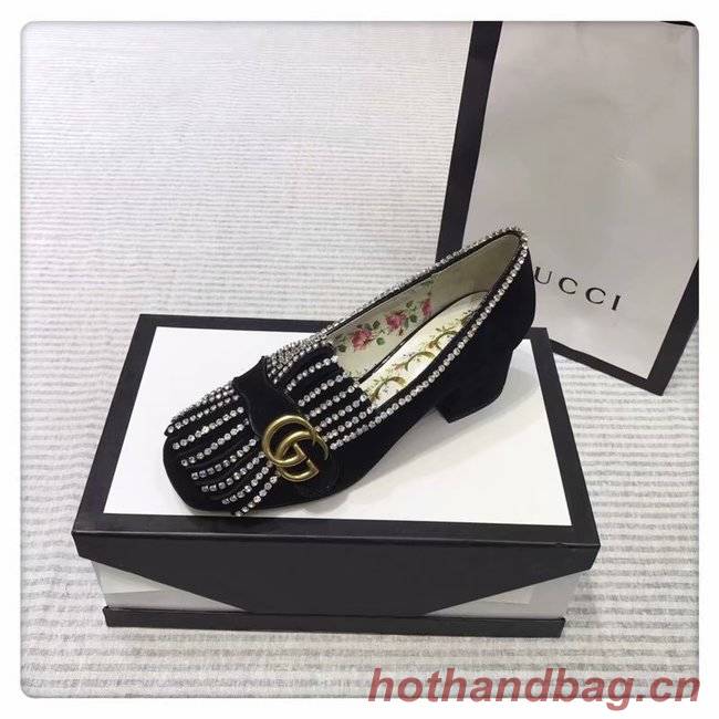 Gucci leather mid-heel pump GG1467BL-2