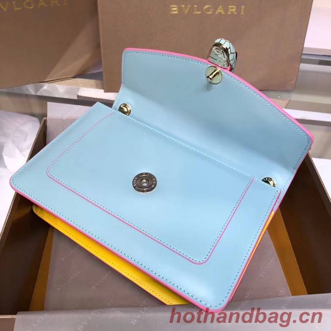 BVLGARI Serpenti Forever metallic-leather shoulder bag 39174 light blue