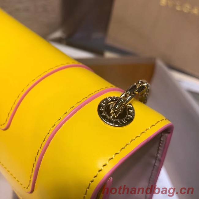 BVLGARI Serpenti Forever metallic-leather shoulder bag 39174 yellow