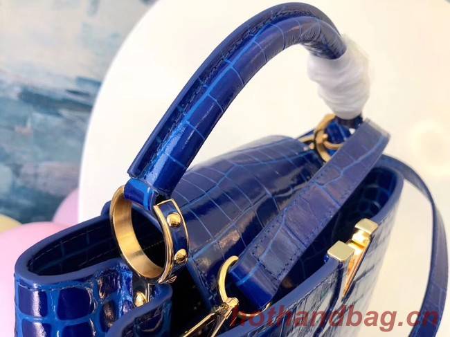 Louis vuitton original crocodile CAPUCINES PM M94587 blue