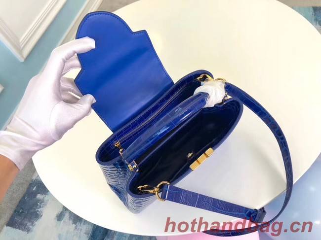 Louis vuitton original crocodile CAPUCINES PM M94587 blue