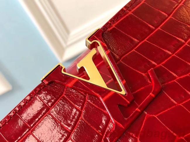 Louis vuitton original crocodile CAPUCINES PM N93163 red