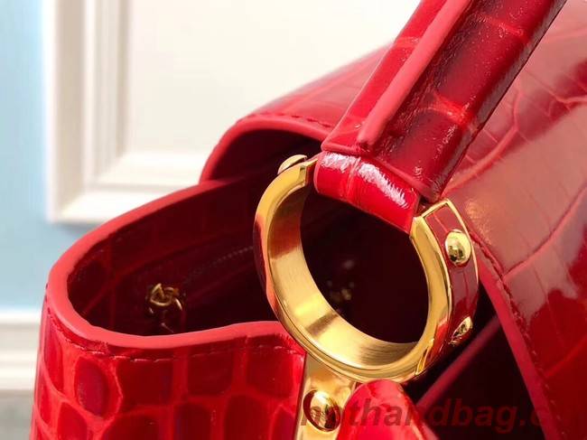 Louis vuitton original crocodile CAPUCINES PM N93163 red