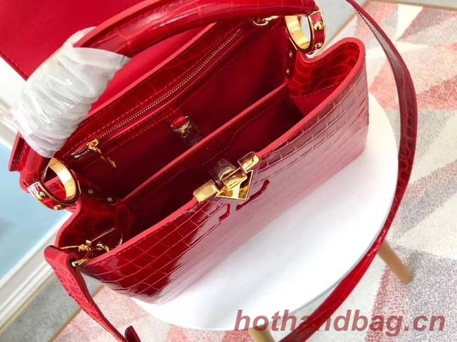 Louis vuitton original crocodile CAPUCINES PM N93163 red