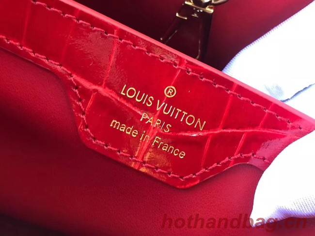 Louis vuitton original crocodile CAPUCINES PM N93163 red