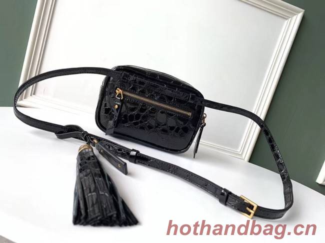 SAINT LAURENT leather shoulder bag 536650 black