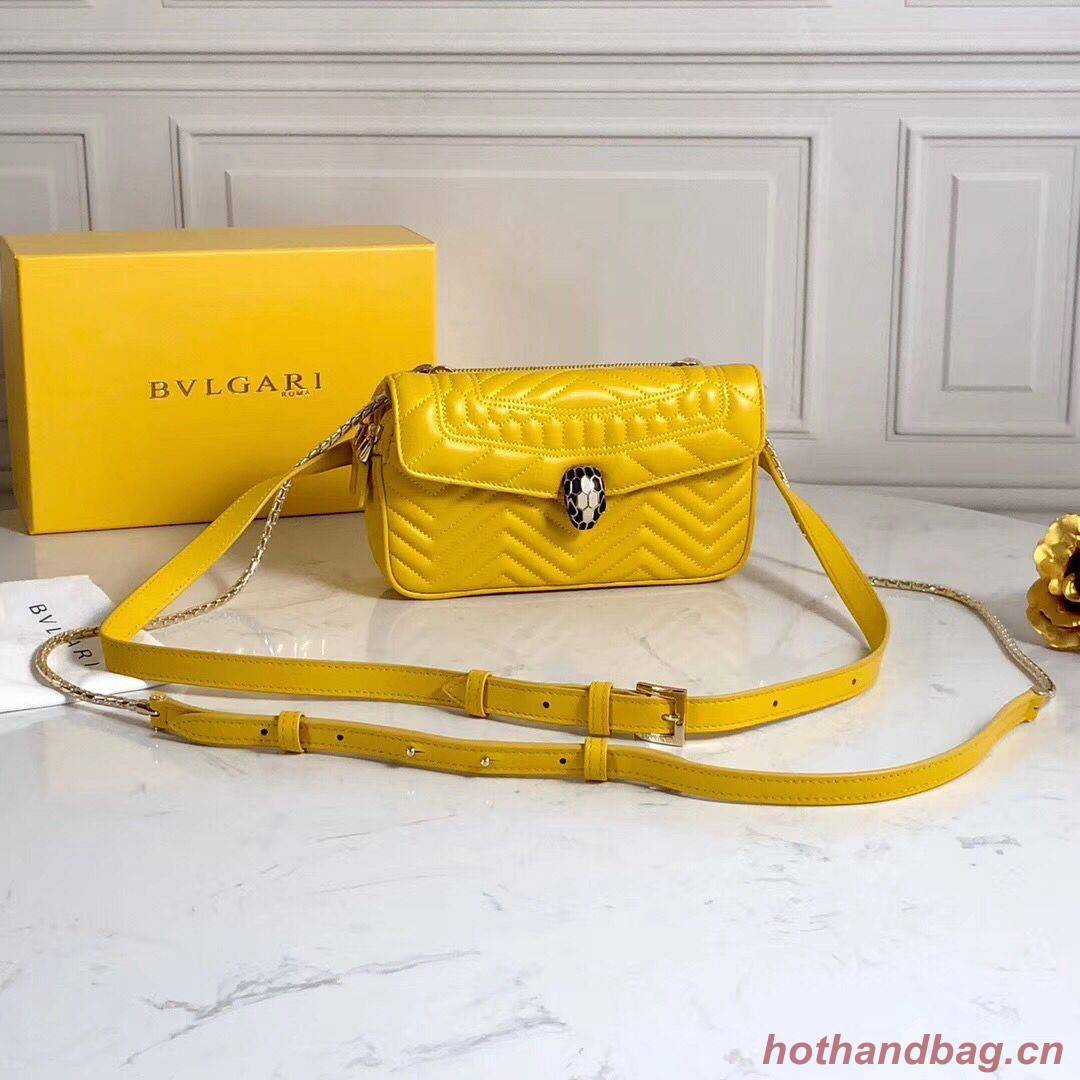 BVLGARI Serpenti Forever Original Calfskin Leather Belt Bag 287852 Yellow