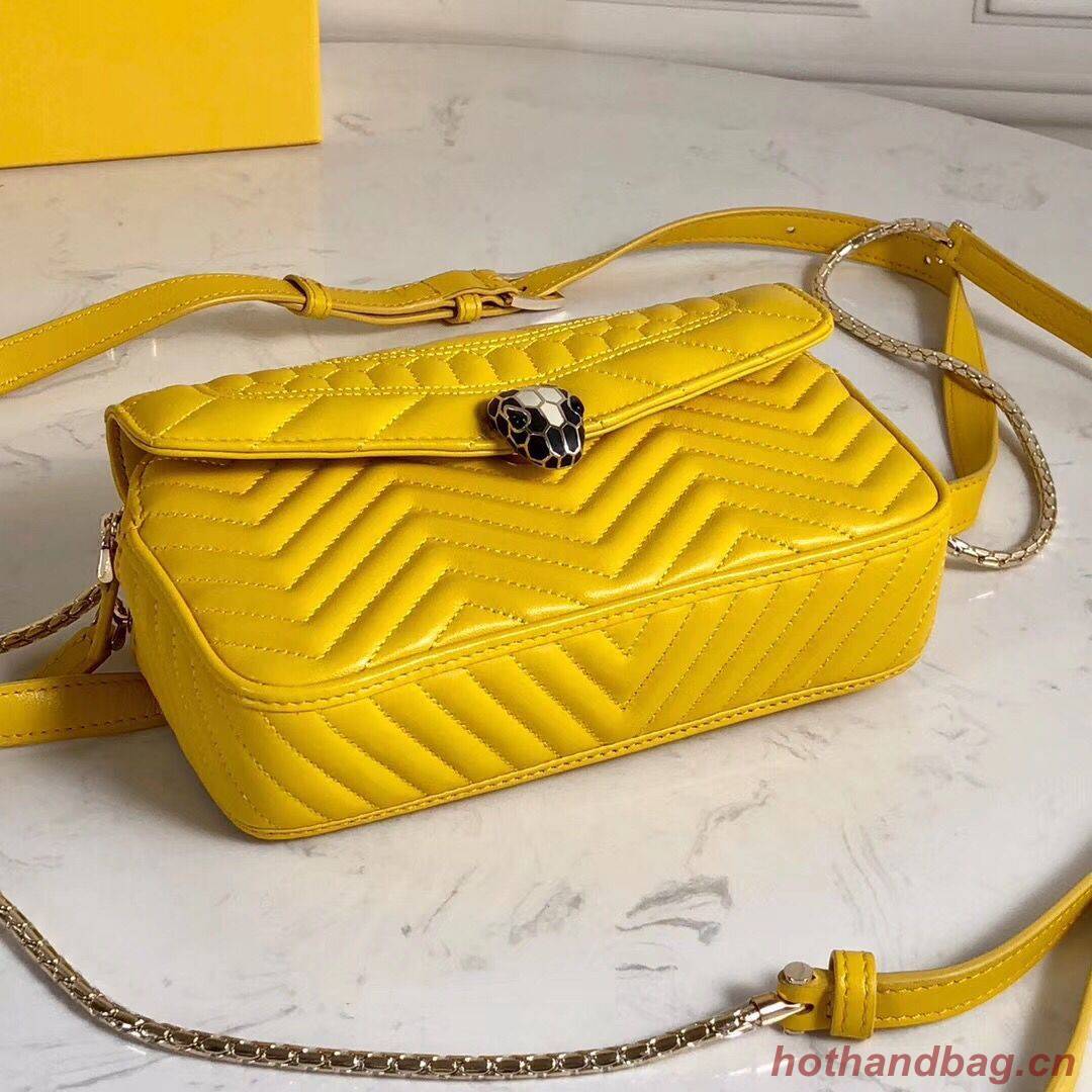 BVLGARI Serpenti Forever Original Calfskin Leather Belt Bag 287852 Yellow