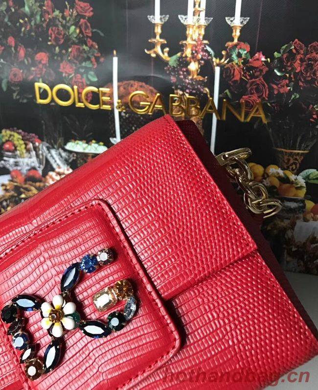 Dolce & Gabbana Calfskin Leather shoulder bag 5568 red