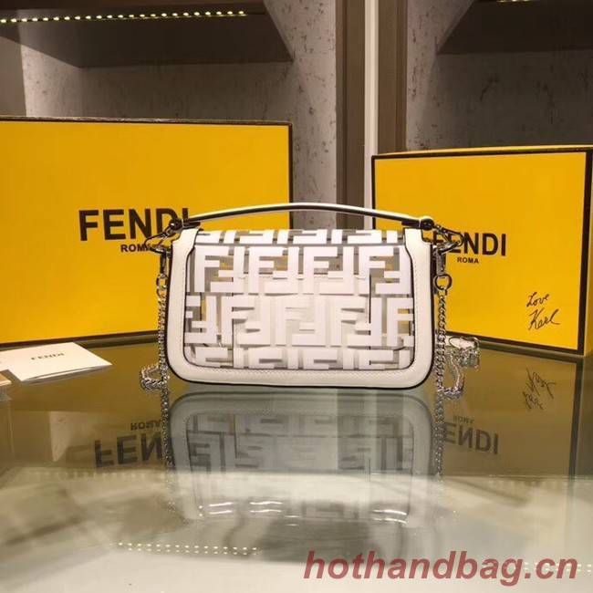 Fendi BAGUETTE MINI PU tote bag 8BS017 white