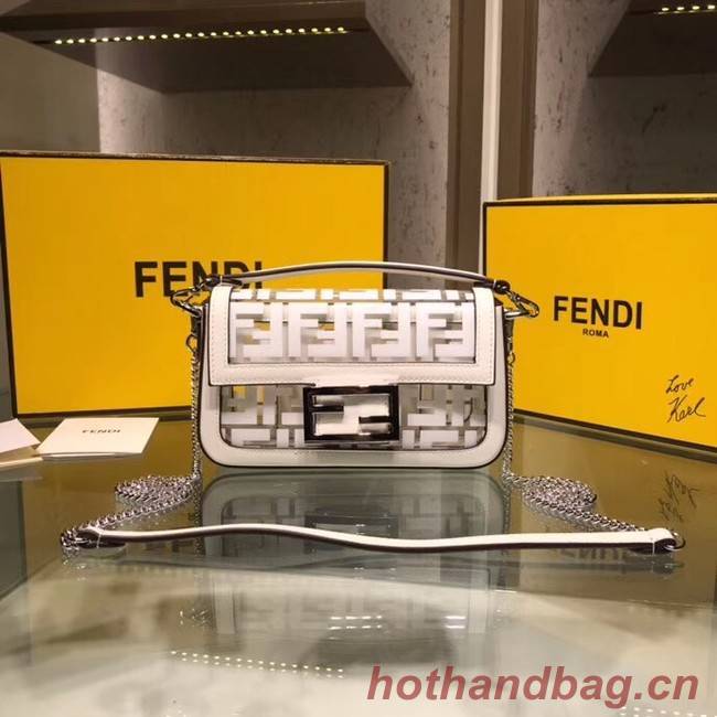 Fendi BAGUETTE MINI PU tote bag 8BS017 white