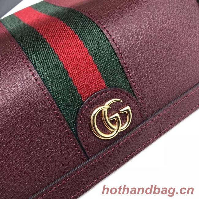 Gucci Ophidia leather wallet 523153 Wine