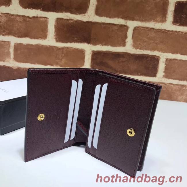 Gucci Ophidia leather wallet 523155 Wine