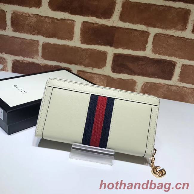 Gucci Ophidia leather zip wallet 523154 white