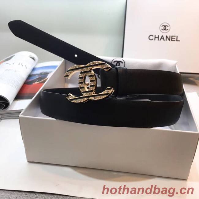 Chanel Calf Leather Belt Wide with 30mm 56595