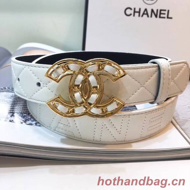 Chanel Calf Leather Belt Wide with 32mm 56607