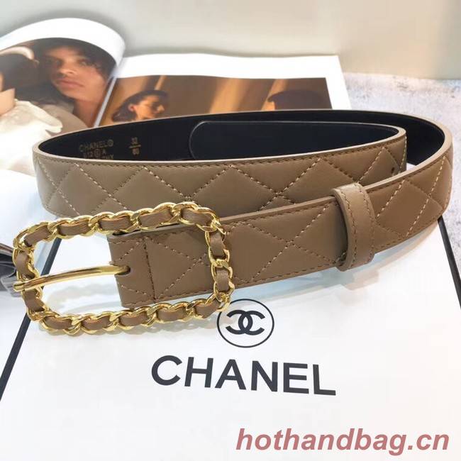 Chanel Calf Leather Belt Wide with 30mm 56599