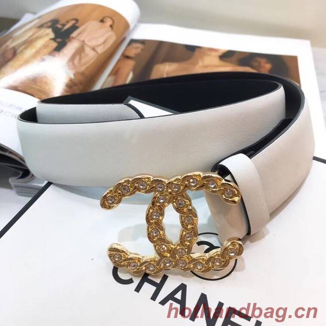 Chanel Calf Leather Belt Wide with 30mm 56601