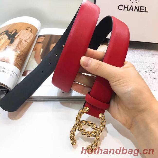 Chanel Calf Leather Belt Wide with 30mm 56602