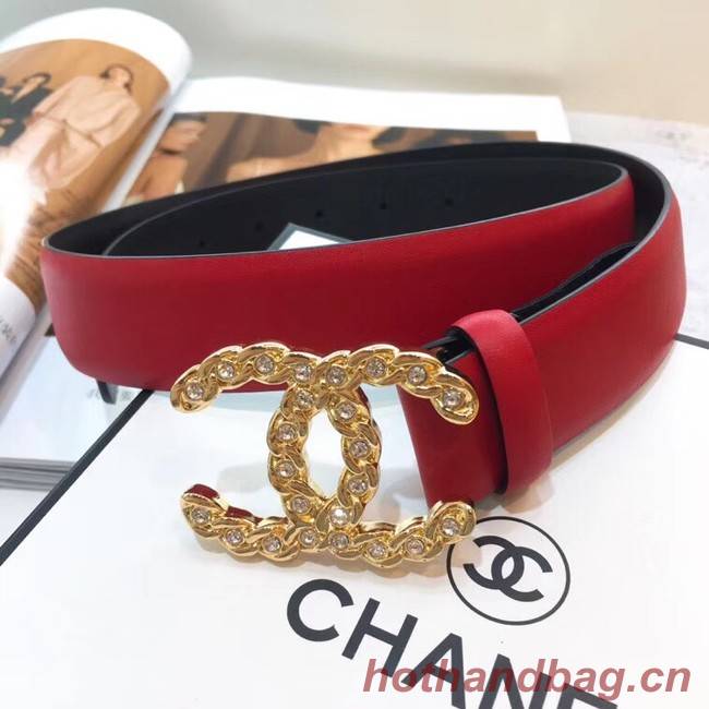 Chanel Calf Leather Belt Wide with 30mm 56602