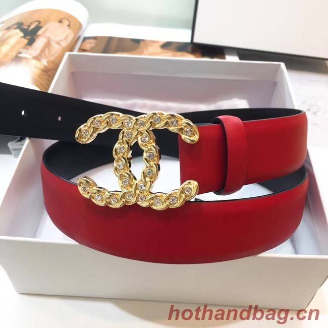 Chanel Calf Leather Belt Wide with 30mm 56602