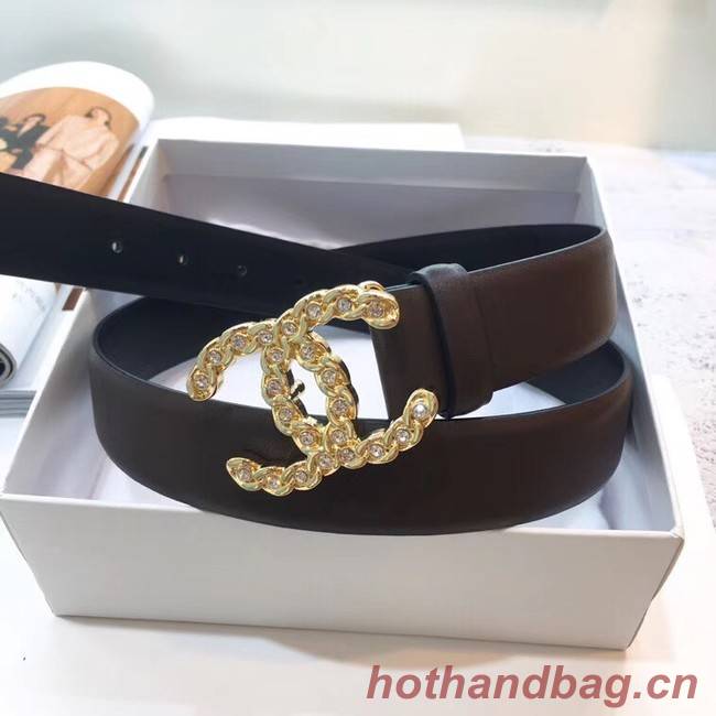 Chanel Calf Leather Belt Wide with 30mm 56603