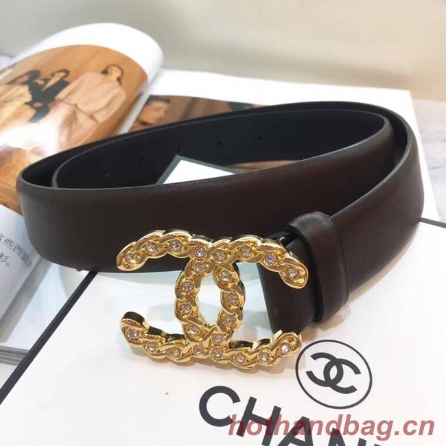 Chanel Calf Leather Belt Wide with 30mm 56603